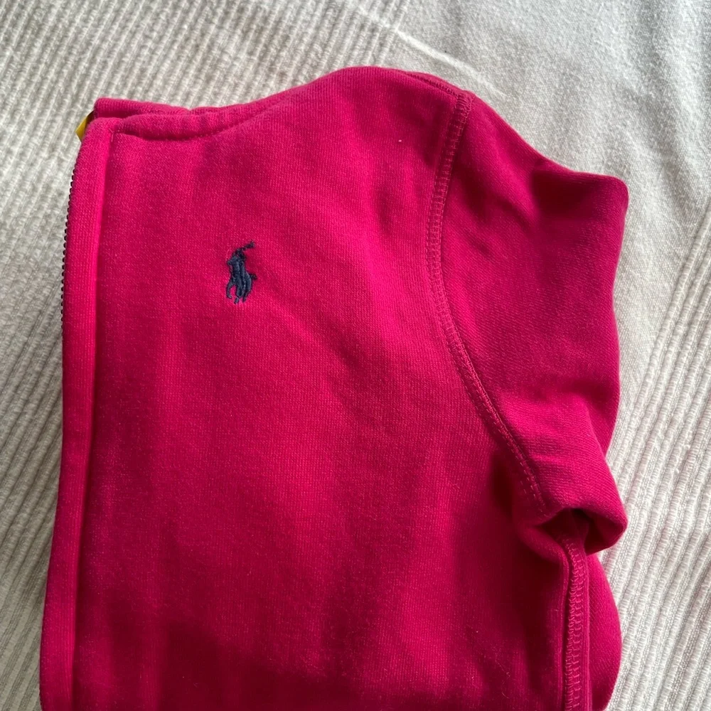 Ralph Lauren Pink Hooded Zip-Up Sweatshirt for Kids